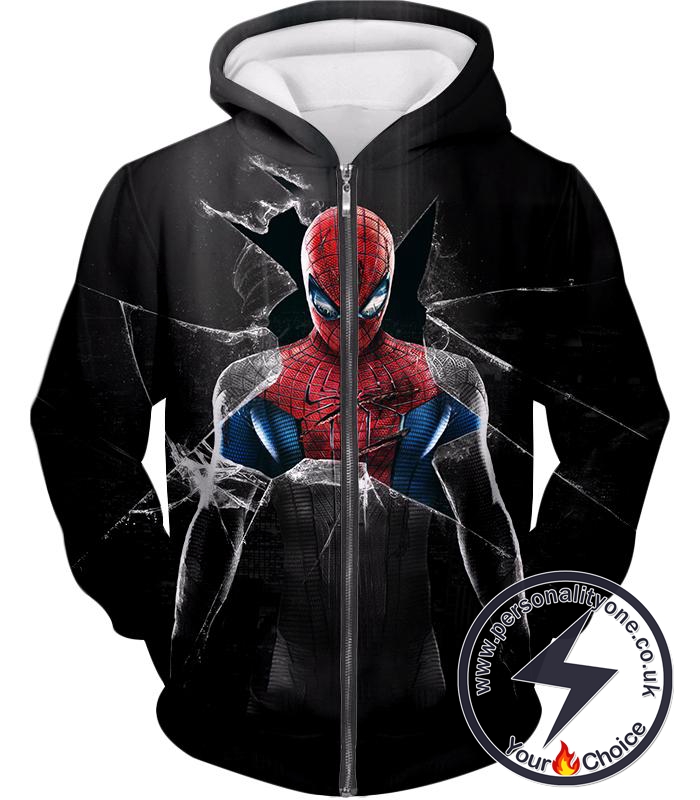 Cool Marvels Spider-Man Black Zip Up Hoodie